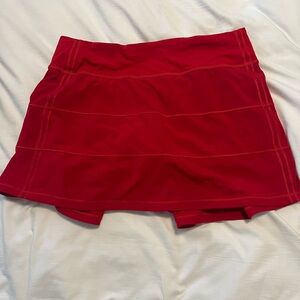Lululemon: Red - Pace Rival Mid-Rise Skirt - Long
